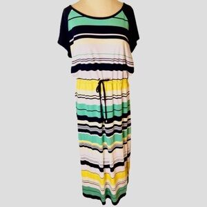 Pre~Loved Jones New York Striped Summer Dress XL